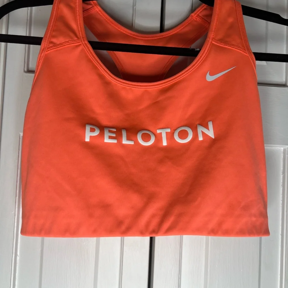 Peloton Nike Collab Women's Dri-Fit Swoosh Bra (Orange), large - Picture 1 of 5